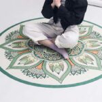 Buddha Stones Tibetan Lotus Mandala Enlightenment Foldable Natural Rubber Yoga Mat Decoration Yoga Mat buddhastoneshop 4