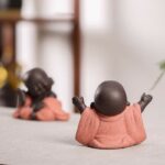 Buddha Stones Always Smiling Laughing Buddha Wealth Luck Purple Clay Maitreya Statue Decoration Decorations BS 6