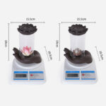 Buddha Stones Buddha Hand Lotus Enlightenment LED Light Purple Clay Ceramic Incense Burner Decoration Incense Burner BS 14