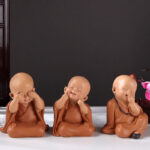Buddha Stones Small Mini Meditation Praying Monk Serenity Resin Home Decoration Decorations BS 11