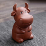 Buddha Stones Chinese Zodiac Purple Clay Wealth Ceramic Tea Pet Home Figurine Decoration Decorations BS 4