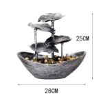 Buddha Stones Lotus Leaf Shaped Waterfall Fountain Tabletop Ornaments With LED Light Home Office Desktop Decoration - image 5
