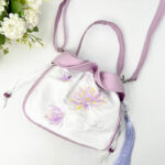 Buddha Stones Suzhou Embroidery Camellia Magnolia Peony Lotus Silk Tote Crossbody Bag Shoulder Bag Handbag Crossbody Bag BS 21