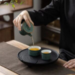 Buddha Stones Sanxingdui Ceramic Teacup Kung Fu Tea Cup With Bag Cup BS 15