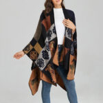 Buddha Stones Tibetan Shawl Deer Vase Geometric Shapes Winter Cozy Travel Scarf Wrap Tibetan Shawl BS 20