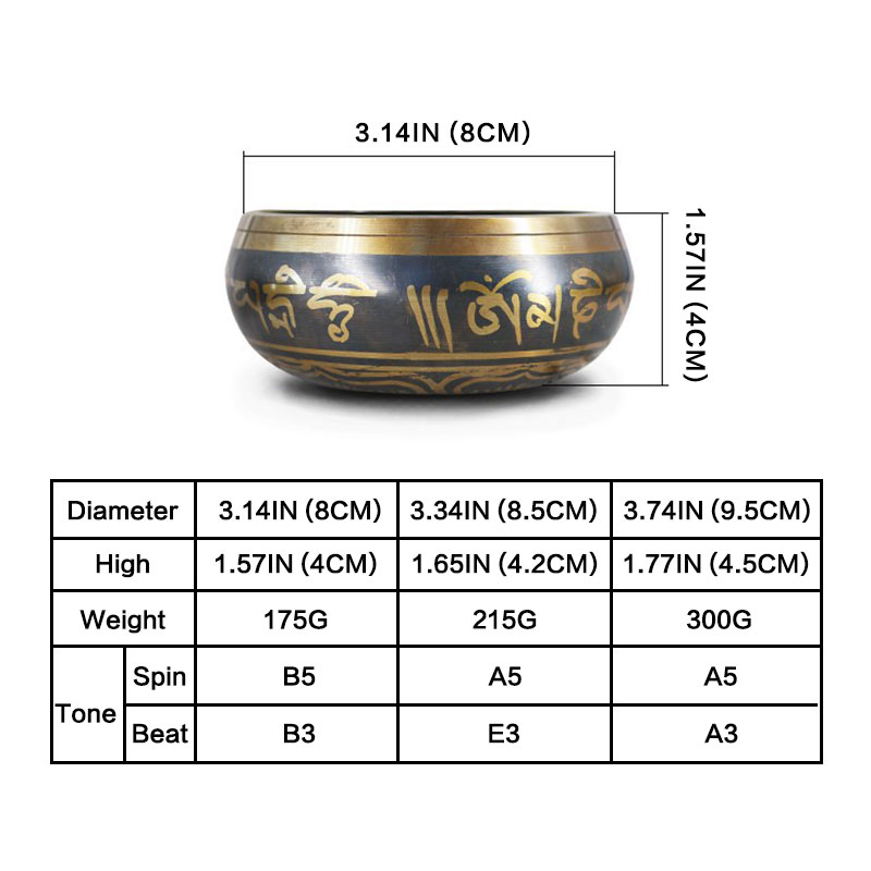 Buddha Stones Tibetan Meditation Bowl for Healing and Mindfulness Om Mani Padme Hum Singing Bowl Singing Bowl buddhastoneshop 4