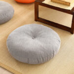 Buddha Stones Lotus Simple Pattern Linen Meditation Seat Cushion Home Living Room Decoration Decorations buddhastoneshop 8