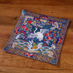 Buddha Stones Crane Phoenix Dragon Kirin Embroidered Cup Mat Pad Tea Cup Coaster Square Kung Fu Tea Mat Tea Mat BS 1