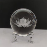Buddha Stones White Crystal Dragon Lotus Blessing Decoration Decoration BS 4
