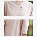 Buddha Stones 2Pcs Shirt Top Pants Meditation Zen Tai Chi Cotton Linen Clothing Women's Set Women's Meditation Cloth BS 11