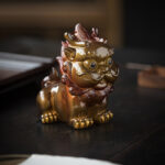 Buddha Stones Color Changing Small PiXiu Resin Tea Pet Wealth Home Figurine Decoration Decorations BS 12