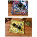Buddha Stones Crane Phoenix Dragon Kirin Embroidered Cup Mat Pad Tea Cup Coaster Square Kung Fu Tea Mat Tea Mat BS 36
