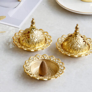 Buddha Stones Tibetan Gold Mini Meditation Incense Burner Incense Burner BS Gold