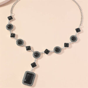 Buddha Stones Tibetan Turquoise Protection Strength Carving Necklace Pendant (Extra 30% Off | USE CODE: FS30) Necklaces & Pendants BS Synthetic Round Black Turquoise
