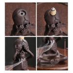 Buddha Stones Little Skull Ghost Purple Clay Backflow Smoke Fountain Peace Incense Burner Decoration Incense Burner BS 6