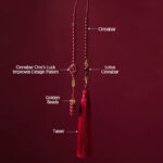 Buddha Stones One's Luck Improves Design Patern Natural Cinnabar Lotus Blessing Car Hanging Decoration