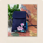 Buddha Stones Waterproof Handmade Embroidered Lotus Flowers Crossbody Bag Shoulder Bag Cellphone Bag Bag BS 22