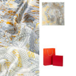 Buddha Stones Jungle Oil Painting Auspicious Clouds 100% Mulberry Silk Scarf Premium Grade 6A Double-sided Silk Neck Scarf Silk Shawl BS 7
