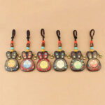 Tibet Ebony Five God of Wealth Thangka Key Chain Key Chain BS 17