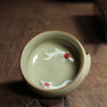 Buddha Stones Colorful Koi Fish Ceramic Teacup Kung Fu Tea Cup Bowl Cup BS 45