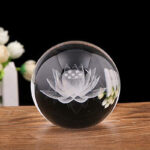 Buddha Stones White Crystal Dragon Lotus Blessing Decoration Decoration BS 3