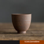 Buddha Stones Handcrafted Retro Brown Ceramic Teacup Kung Fu Tea Cup Cup BS 5.2x5.2cmx50ml