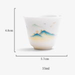 Buddha Stones Lotus Flower Leaf Mountain Pavilion Elk Peony Ceramic Teacup Kung Fu Tea Cup Cup BS 11