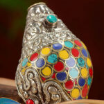 Buddha Stones Tibetan Handmade Natural Shankha Colorful Conch Shell Seashell Wealth Home Decoration Decorations BS 8
