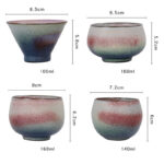 Buddha Stones Retro Red Gradient Kiln Change Ceramic Teacup Kung Fu Tea Cup Cup BS 11