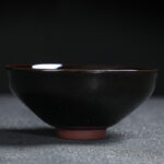 Buddha Stones Gold Maple Leaf Chinese Jianzhan Ceramic Teacup Tenmoku Kung Fu Tea Cup Bowl Jian Zhan Tea Cup BS 18
