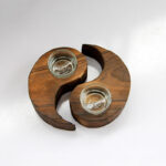 Buddha Stones Yin Yang Wood Candle Holder Meditation Rituals Use Items Candle Holder BS 18