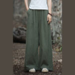 Buddha Stones Retro Wide Leg Pants Casual Women's Yoga Pants With Pockets Wide Leg Pants BS 33