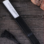 Buddha Stones Mountains Plum Blossom Lotus Magpie Bamboo Leaves Handheld Silk Bamboo Folding Fan 22.5cm 18