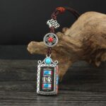 Buddha Stones Six True Words Prayer Wheel Rotation Knot Blessing Keychain Decoration Decorations BS 9