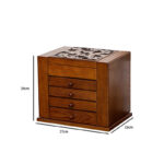 Buddha Stones Vintage Large Capacity Wooden Jewelry Box Jewelry Storage Box With Mirror Jewelry Box BS 20