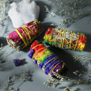 Buddha Stones Red Rose Forget-me-not Colorful Daisy Smudge Stick for Home Cleansing Incense Healing Meditation Smudge Sticks Rituals Incense BS main