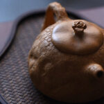 Buddha Stones Handmade Vintage Tree Texture Purple Clay Kung Fu Teapot 220ml Teapot BS 16