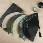 Buddha Stones Simple Cherry Flower Hollow Engraved Handheld Bamboo Folding Fan Folding Fan BS 1