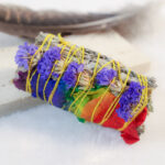 Buddha Stones Red Rose Forget-me-not Colorful Daisy Smudge Stick for Home Cleansing Incense Healing Meditation Smudge Sticks Rituals Incense BS 8