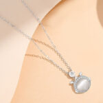 Buddha Stones 925 Sterling Silver Year of the Dragon Cat's Eye Cute Dragon Copper Coin Protection Bracelet Necklace Pendant Earrings (Extra 30% Off | USE CODE: FS30) Bracelet Necklaces & Pendants BS Necklace Silver