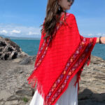 Buddha Stones Tibetan Colorful Striped Rhombus Pattern Shawl Tassels Pullover Winter Cozy Travel Scarf Wrap Tibetan Shawl BS 17