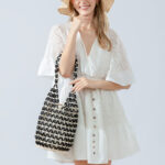 Buddha Stones Hand-woven Wooden Beads Bucket Shoulder Bag Handbag Handbags BS 5