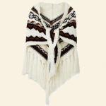 Buddha Stones Tibetan Triangular Shawl Striped Tassels Winter Cozy Travel Scarf Wrap Tibetan Shawl BS 13