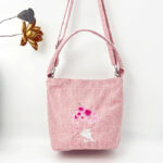 Buddha Stones Embroidery Wisteria Plum Lotus Cherry Blossom Cotton Linen Canvas Tote Crossbody Bag Shoulder Bag Handbag Crossbody Bag BS 43