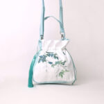Buddha Stones Embroidered Flowers Wisteria Lily Cotton Linen Tote Crossbody Bag Shoulder Bag Handbag Crossbody Bag BS 4