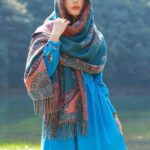 Buddha Stones Tibetan Vine Leaves Pattern Design Shawl Cozy Travel Scarf Wrap Tibetan Shawl BS 28
