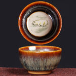 Buddha Stones 12 Chinese Zodiac Pattern Ceramic Teacup Kung Fu Jian Chinese Zhan Tea Cup 73ml Jian Zhan Tea Cup BS Pig 6.8cm*3.6cm*73ml