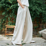 Buddha Stones Plain Wide Leg Pants Dance Women's Yoga Pants With Pockets Wide Leg Pants BS 4