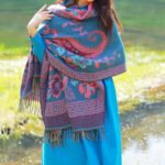Buddha Stones Tibetan Flowers Leaves Pattern Design Shawl Cozy Travel Scarf Wrap Tibetan Shawl BS 10