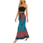 Buddha Stones Bohemian Compass Flower Print Lace-up Wide Leg Pants Women's Yoga Pants Women's Wide Leg Pants BS 6